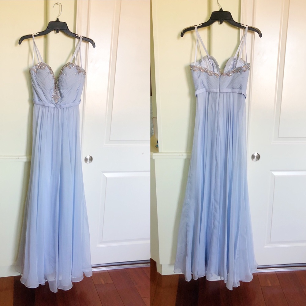 LA FEMME Light Blue Prom Dress